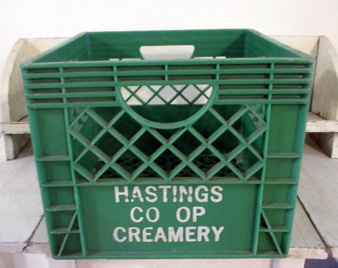 Plastic Vintage Milk or Dairy Crate for Storage Deco Inside and Outside