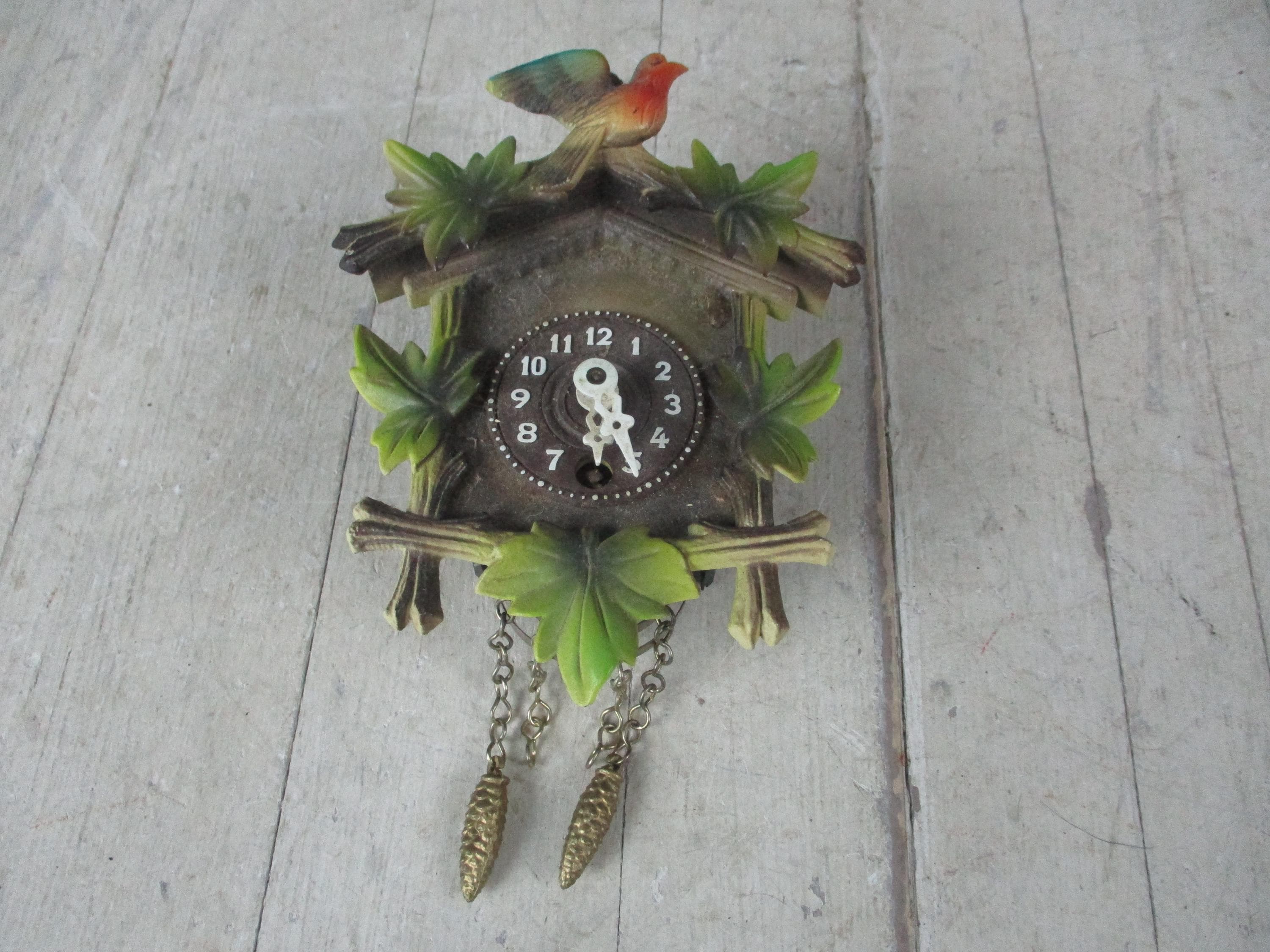 Vintage Cuckoo Clock Non-working Plastic Missing Pendulum LOOK AT