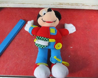 Vintage 1992-1993 Mattel Disney Learn to Dress Me Mickey Mouse a few stains on one hand and foot otherwise nice played with condition