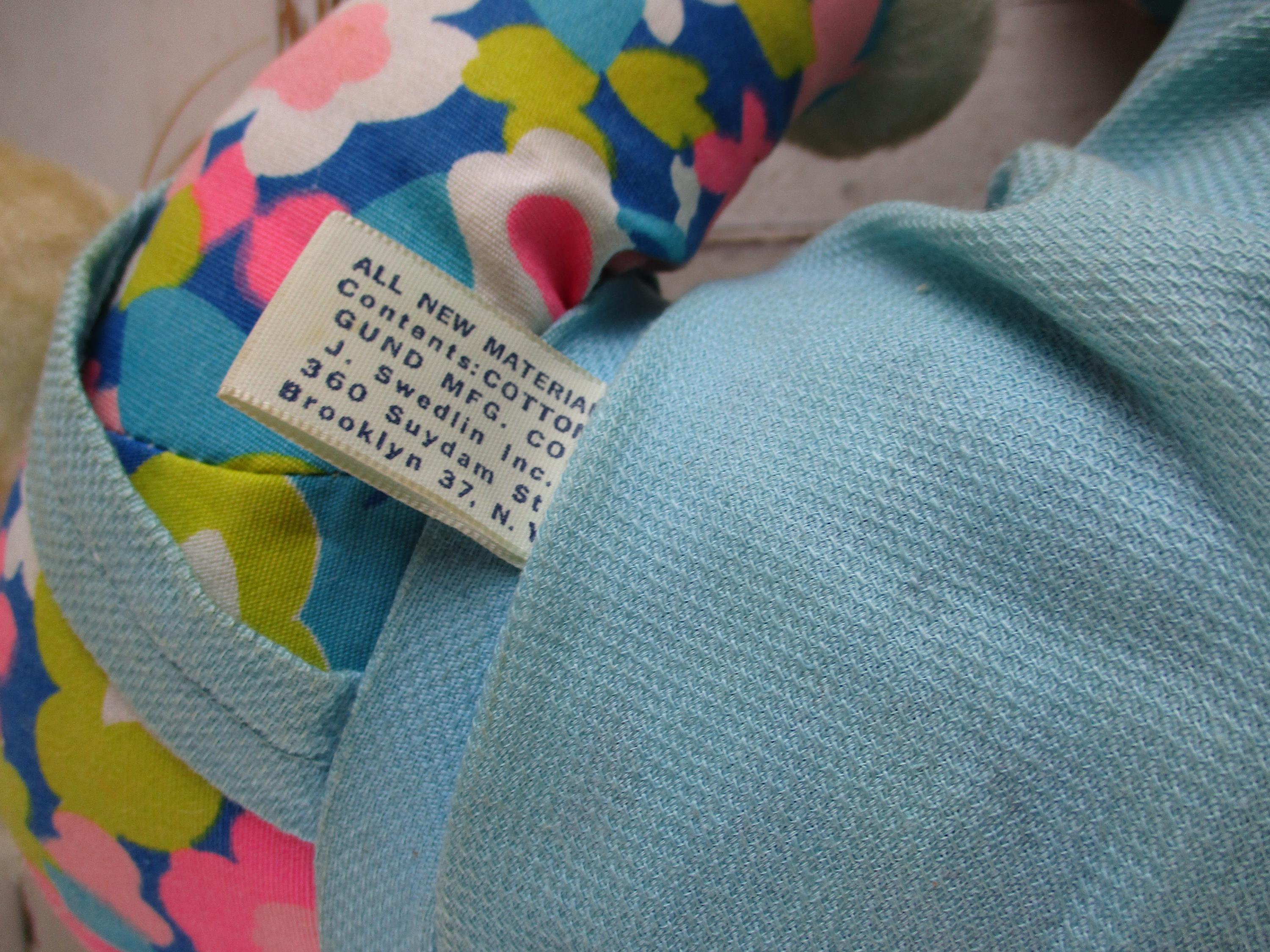 Vintage Gund J. Swedlin Bunny Rabbit Flower Power Fabric