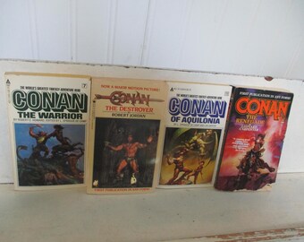 Lotto di 5 libri tascabili vintage ACE e TOR di fantascienza/fantasy. CONAN di Robert E. Howard L Sprague de Camp