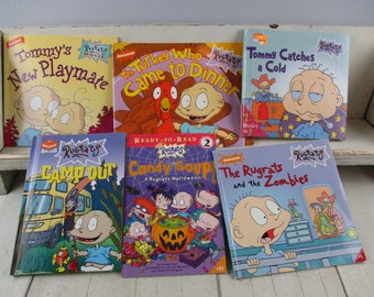 Children's Books Vintage lot of 6 RUGRATS Nickelodeon books Camp Out, Candy Soup, and the Zombies, Jungle Trek, Turkey Came to Dinner,