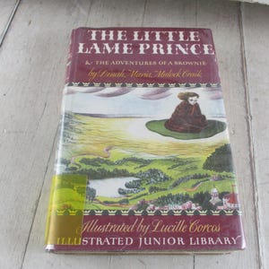 Vintage 1948 ex-lib book The Little Lame Prince and The Adventures of a Brownie illustrated Junior Library Dinah Maria Mulock Craik