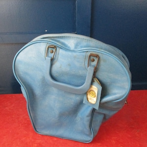 Linda bolsa/estojo para bola de boliche, azul vintage, leve, sem suporte para bola dentro