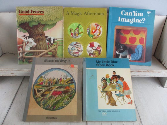 Children's Vintage School Readers Student Books Small