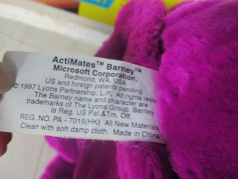 Barney Vintage 1997 Actimates Barney NOT WORKING 13