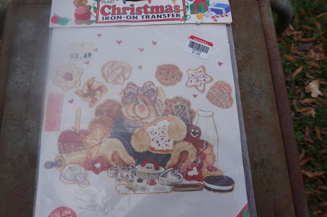 Christmas Iron on Transfer NOS Vintage 1993 Cookie Christmas Etsy