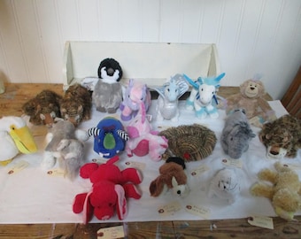 Selection of GANZ Webkinz plushies / plush animals NO codes Flaws are pictured