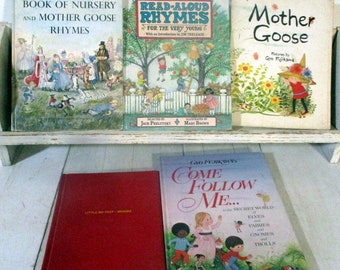 Vintage Lot of 5 children's books of verses or rhymes or mother goose Fujikawa, Marguerite de Angeli, Prelutsky