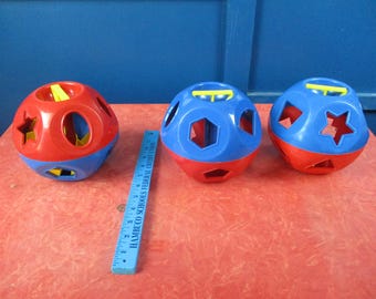 Toy Tupperware Toy Shape Sorter red yellow blue shape holder yellow shapes to put in the corresponding shape hole 1 Complete others missing