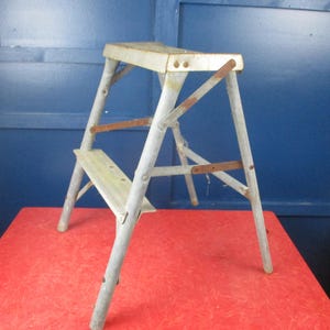 Old Metal 2 step stepladder step ladder for display upcycle repurpose Photography Prop etc