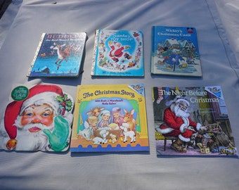 Children's Christmas books lot of 6 Rudolph Santa's Toy Shop Mickey's Christmas Carol Santa Claus Book Christmas Story Night B4 Christmas