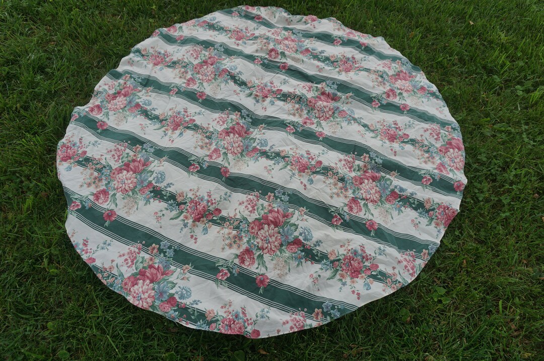 Croscill Home Fashions Vtg Circular Tablecloth 71 1/2 Across Cream ...