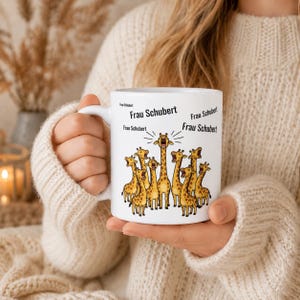 Personlig giraffmugg med namn | Rolig lärarmugg | Gåva till lärare | Personlig giraffmugg | Personalrum