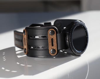Cinturino per smartwatch in legno e pelle fatto a mano / Cinturino personalizzato per Pixel Watch da 45 mm