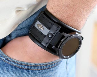 Leather Band Samsung Gear S3 Frontier Phone Compatibility Samsung Galaxy  Watch Fabric Band, S/M In