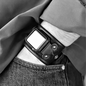 Handmade Leather Cuff Watch Strap, Custom Engraved Smartwatch Band, A48