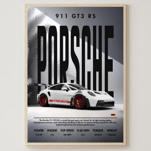 Porsche 911 GT3 RS | Art Print | Digital Download | Home Decor | Car Print | Wall Decor | Supercar  | Gift For Men | Living Room Wall Art