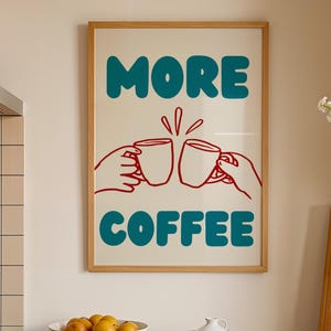 Mais impressão de arte sobre café, pôster para amantes de café, impressão de rabisco desenhado à mão, arte minimalista sobre café, pôster de parede para decoração de cozinha e casa, presente para barista