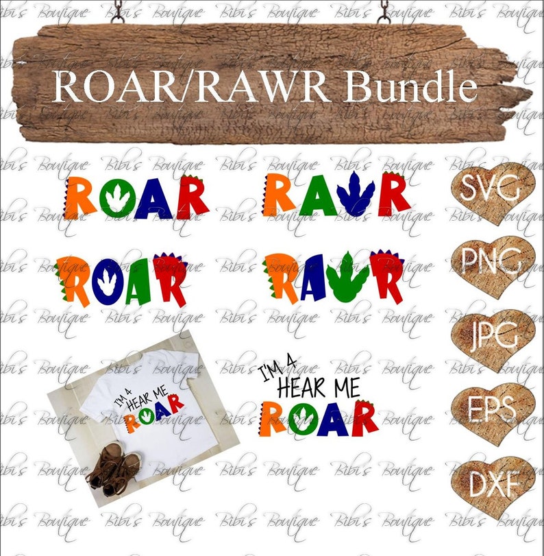 Download Dinosaur Roar Birthday Banner SVG Bundle Set Dinosaur set ...