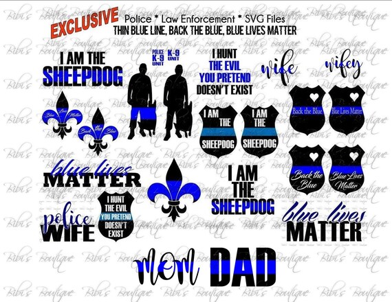 Police Svg Bundle Police K 9 Law Enforcement Thin Blue Etsy
