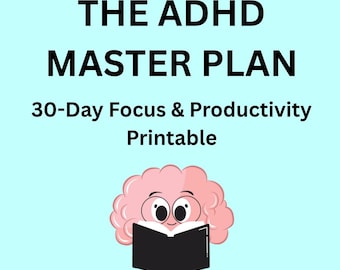 ADHD Daily Planner Printable – 30-Day Focus Journal for Adults with ADHD (PDF)
