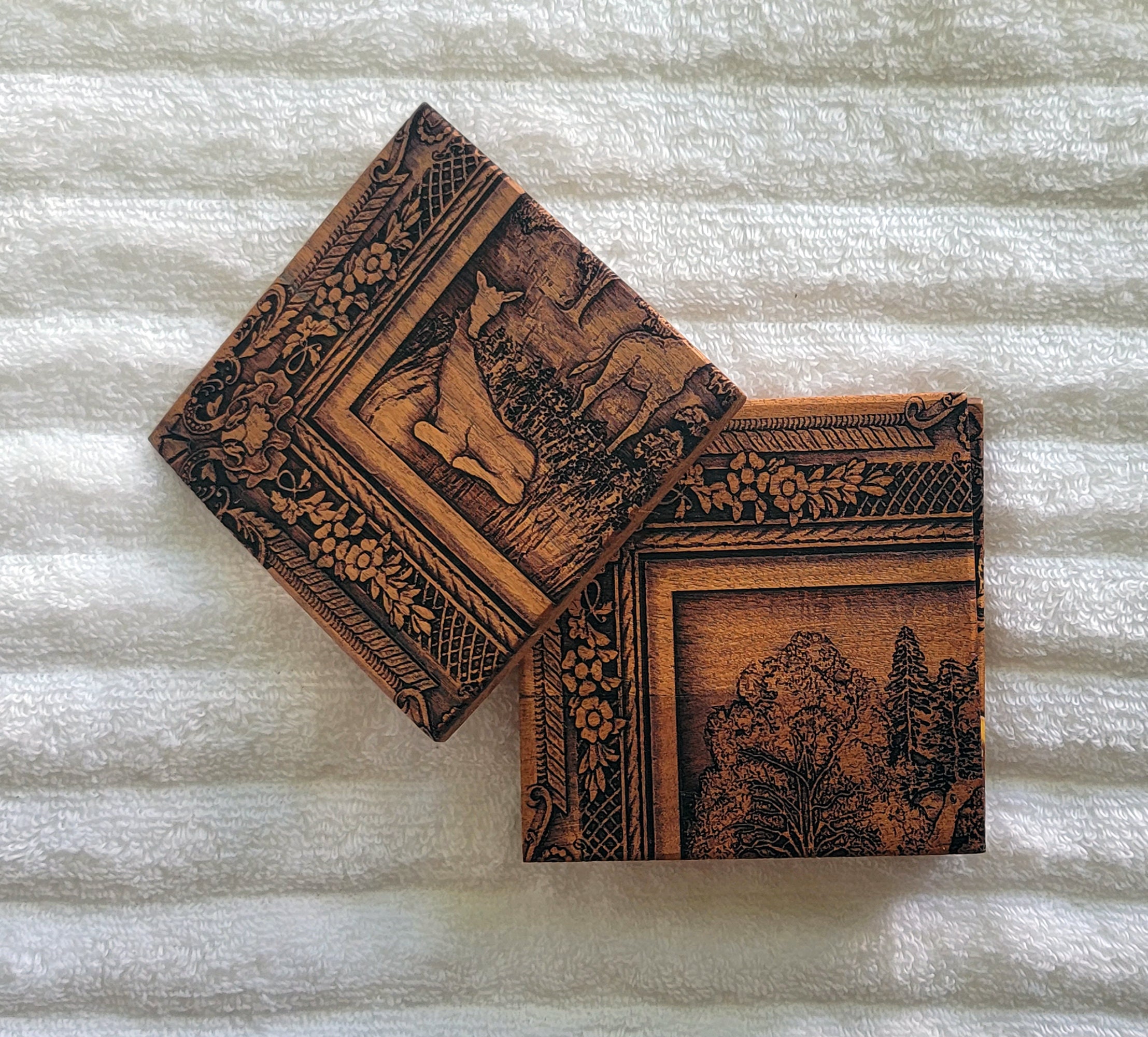 Laser Engraved Acacia Wood Puzzle Giraffe Coasters Set of 4 Etsy