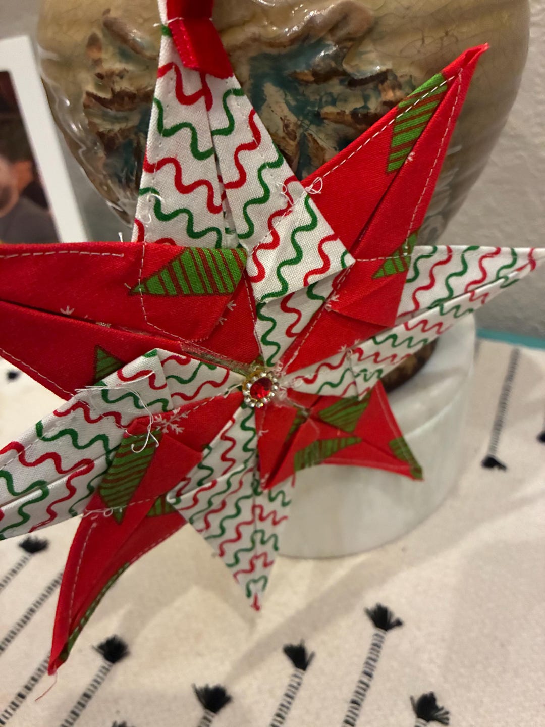Pinwheel Fabric Quilted Christmas Ornament - Etsy