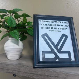 Custom Hockey Quote Black and White Printable – 8x10 Digital Download, Wall Art for Framing, Motivational Gift for Fans or Players