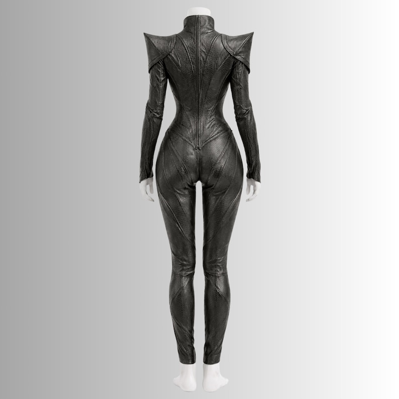 Dark fantasy leather warrior jumpsuit