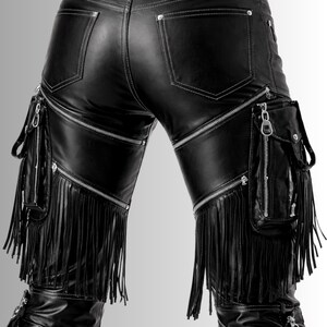 dramatic leather biker pants