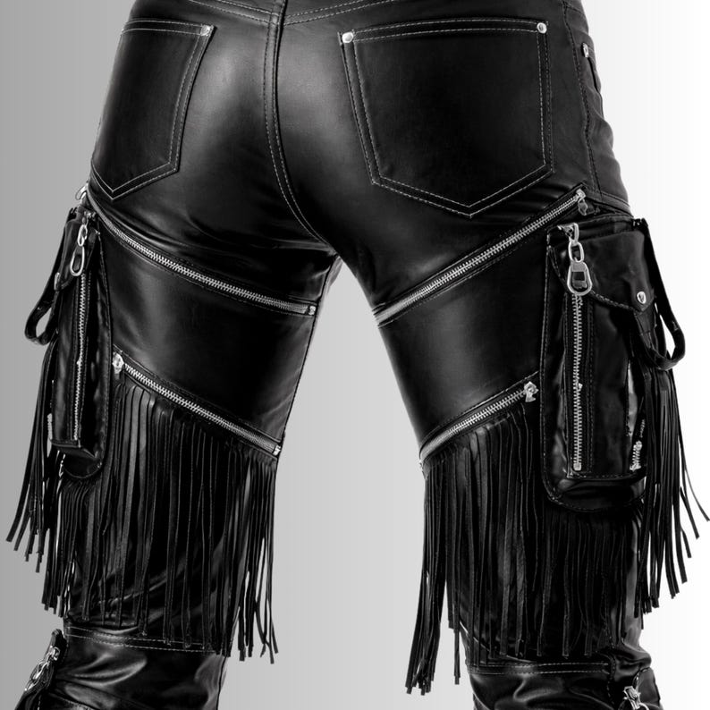 dramatic leather biker pants