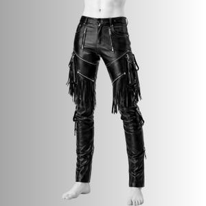 dark rebel leather trousers