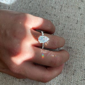 3 Carat Pear Moissanite Ring