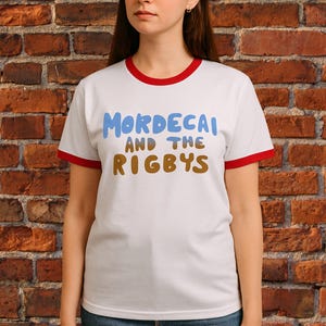 Mordecai and the Rigbys t shirt, Unisex Ringer T-shirt, Cosplay Cartoon Shirt, rock band
