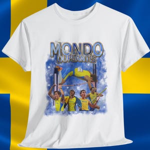 Mondo Duplantis Shirt, Vaulting Icon Graphic Tee, Pole Vault SVG, Sports Embroidery Look, Track Legend Gear, Gift for Athletes