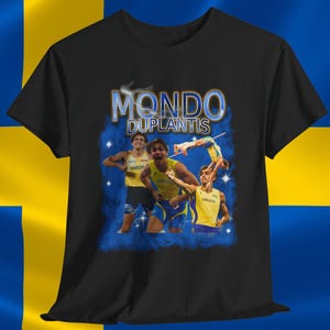 Mondo Duplantis Shirt, Vaulting Icon Graphic Tee, Pole Vault SVG, Sports Embroidery Look, Track Legend Gear, Gift for Athletes