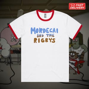 Mordecai and the Rigbys t shirt, Unisex Ringer Tee, Cosplay Cartoon Shirt, rock band t shirt ringer