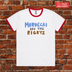 Mordecai and the Rigbys t shirt, Unisex Ringer T-shirt, Cosplay Cartoon Shirt, rock band tee