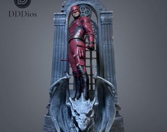 Kirchenfenster-Gargoyle-Kathedralen-Diorama für Daredevil Spider-Man 1/6 Figuren.