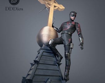 Diorama mit Kirchturm und Kreuz für Daredevil, Spider-Man und Batman Hot Toys 1/6 Figuren