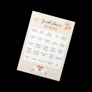Karta bingo na wieczór panieński