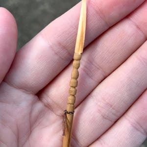 OOAK 1:16 Dollhouse Miniature Hand-Carved Apple Wood Spear for Sylvanian Critters