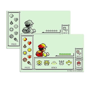 Tapete de juego de cartas coleccionables Pokémon | Tapete de juego de cartas coleccionables Pixel Art | Tapete de juego de Pokémon Pixel Battle Interface | Gen 1-2 | Tapete de juego de cartas coleccionables | Alfombrilla de ratón Pokémon