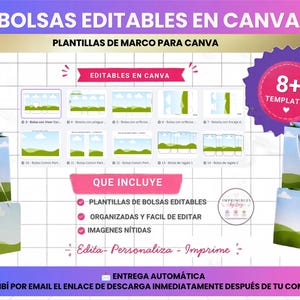 Plantillas editables - Bolsas - Editable Bag Templates - Modèles de Sacs Modifiables