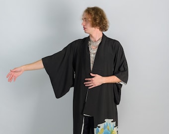 Handmade Mens Kimono | Japanese Mountainscape Robe