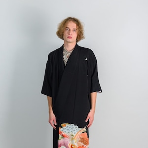 DRAGON BLOOM GUARDIAN|mens kimono|boho robe|handmade|festival fashion|japanese style|statement clothing|spiritual wear