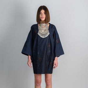 MIDNIGHT LOTUS PRIESTESS|silk kimono|dark boho robe|gothic haori|festival fashion|witchy clothing|spiritual outfit|japanese jacket