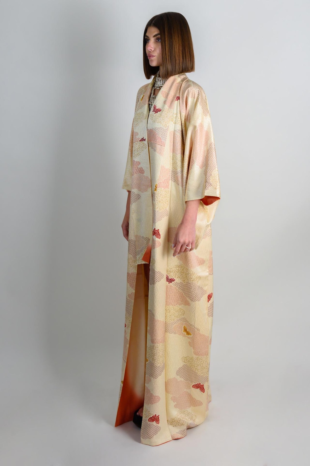 Silk Butterfly Kimono Robe: Celestial Priestess Boho Wear, Handmade in ...