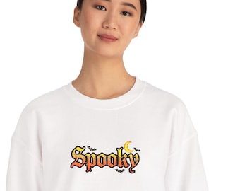 Spooky Halloween Sweatshirt – Cute Spooky Season Shirt – Fall Aesthetic Crewneck – October Outfit – Halloween Gift for Women